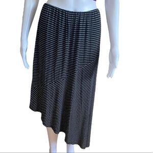 Apt. 9 Striped Asymmetrical Skirt Womens Medium Black White AU0244